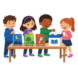 Classroom Voting Students Casting Ballot
