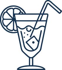 Cocktail Glass Icon With Garnish