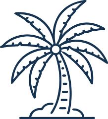 cocunut tree plant solid line icon