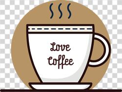 coffee cup with love coffee text