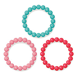 Colorful Beaded Bracelets Set Illustration