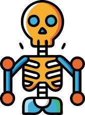 colorful cartoon skeleton icon