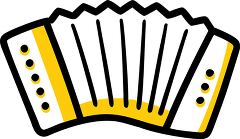 Colorful Clip Art Representation of an Accordion