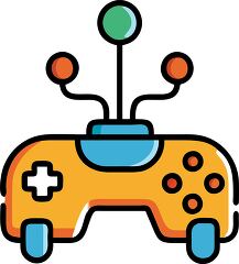 Colorful flat gaming controller icon for tech