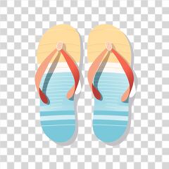 Colorful Flat Vector Drawing of Flip Flops Ready for Summer