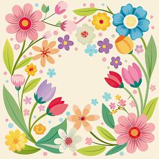 Colorful Floral Wreath Design With Various Blooms