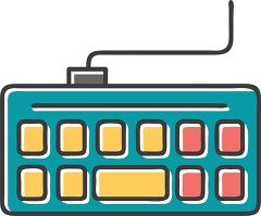 Colorful Graphic Design of a Simple Keyboard Layout