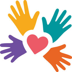 Colorful Handprints Heart