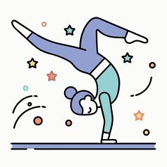 Colorful Handstand Illustration