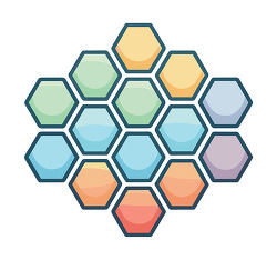 colorful hexagon infographic background