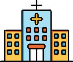 Colorful Hospital Building Illustration