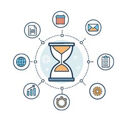 colorful hour glass animated