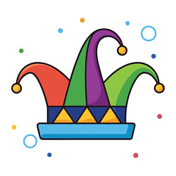Colorful Jester Hat Carnival Costume Party Celebration Design