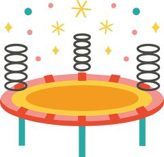 Colorful Minimalist Trampoline Clip Art