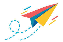 Colorful Paper Airplane Flight Path