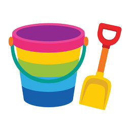 Colorful Sand Bucket And Shovel