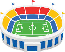 Colorful Soccer Stadium With Flags