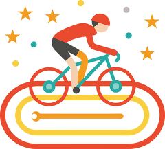 Colorful Track Cycling Clip Art