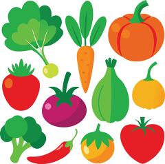 Colorful Vector Illustration of Fresh Vegetables on White