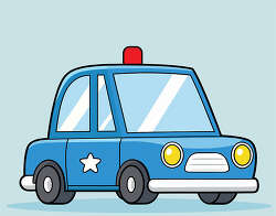 Compact Blue Police Car With Single Red Light