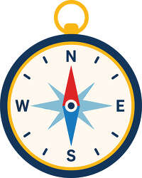Compass with red blue needle