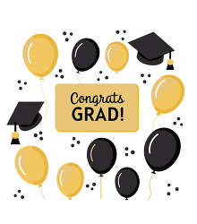 Congrats Grad balloons and caps