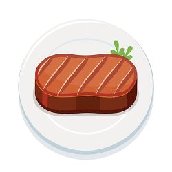 Cooked beef steak on plate