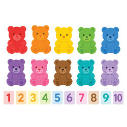 Counting Bears Ten Colors Number Card