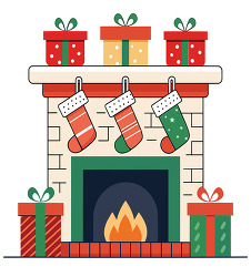 Cozy Christmas Fireplace Scene