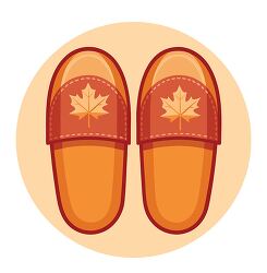 cozy fall slippers with leaf design