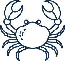 crab simple line icon