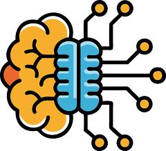 Creative ai brain icon in flat design