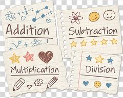 Creative Hand Drawn Math Concepts on Crumpled Paper