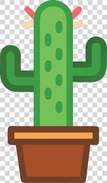 Creative Illustration of a Vibrant Cactus in a Pot