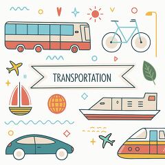 Creative Illustration of Diverse Transportation Options