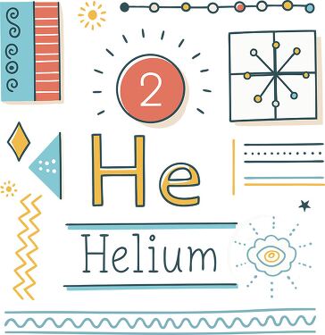 Creative representation of helium and its properties