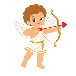 Cupid With Bow And Heart Arrow