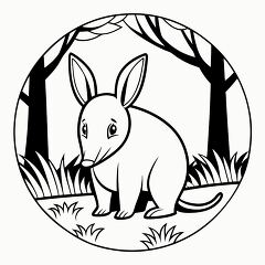 Cute Aardvark Sitting in a Tranquil Forest Clearing