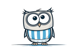 cute blue striped owl character