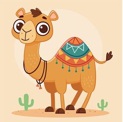 cute camel cartoon desert design
