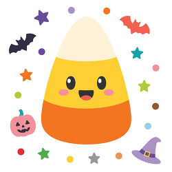 Cute Candy Corn With Halloween Decorations
