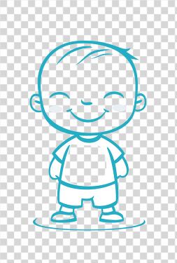 Cute Cartoon Baby Smiling Happily in Simple Design