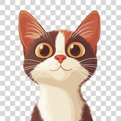 Cute Cartoon Cat With Big Expressive Eyes in Joyful Pose