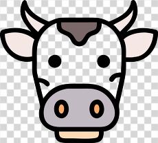 Cute Cartoon Cow Head Design for Educational Purposes