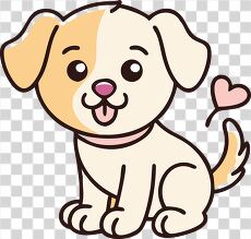 Cute Cartoon Dog With Playful Expression and Heart