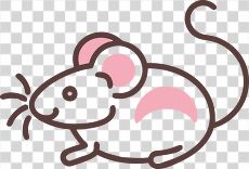 Cute Cartoon Mouse Clipart With Pink Accents