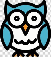 Cute Cartoon Owl With Big Eyes and Colorful Feathers