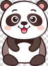 Cute Cartoon Panda Character With Friendly Expression