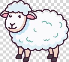 Cute Cartoon Sheep With Fluffy Wool and Friendly Eyes