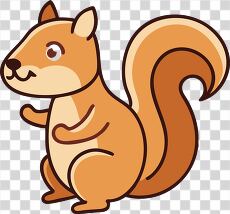 Cute Cartoon Squirrel Character With Bushy Tail